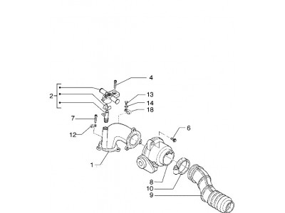 Ρακόρ εισαγωγής-Σώμα πεταλούδας-Μπεκ
